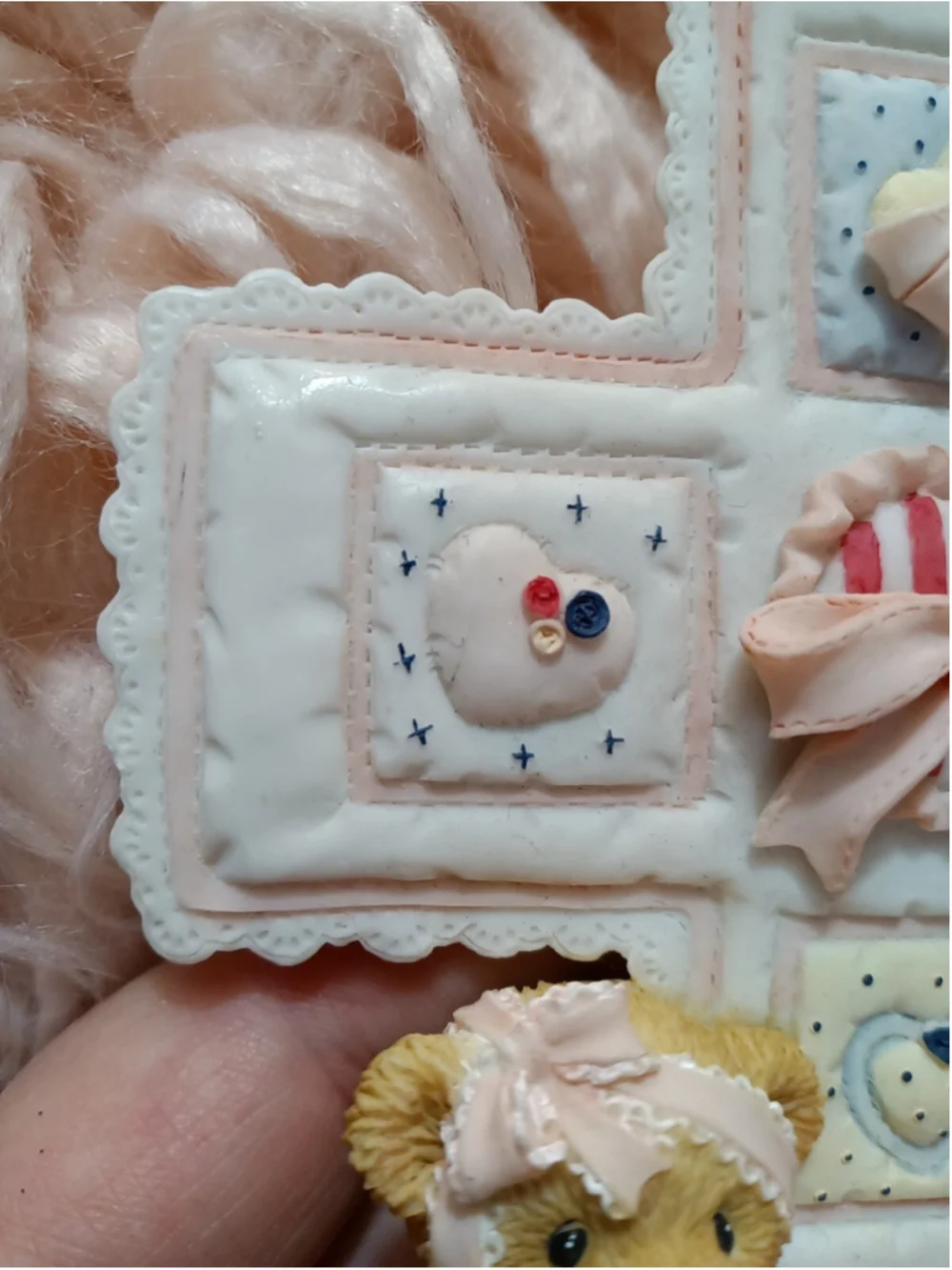 Cherished Teddies Girl's First Communion Cross Holy Bible Hanging Figurine 2003